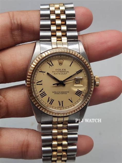 rolex datejust 16013 buckley dial men's watch|Rolex 16013 market price guide.